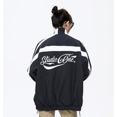 Unisex Jacket Spring and Autumn Coat Men's and Women's Loose Lapel Vintage Sports Jacket