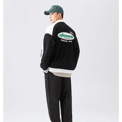Unisex Jacket Embroidered Multi-Color Coat Loose Motorcycle Jacket