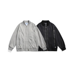 Unisex Jacket Zipper Decorations Vintage Overalls Jacket Men and Women Loose Jacket