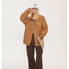 Unisex Jacket Retro Stand-up Collar Jacket
