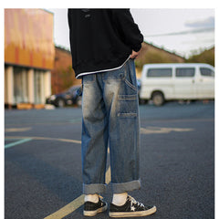 Men Jeans Washed Cargo Pants