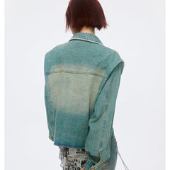 Unisex Jacket Retro Washed Denim Jacket Coat
