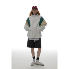 Unisex Jacket Vintage Loose Lapel Mechanical Style Hooded Sports Jacket