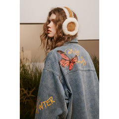 Unisex Jacket Retro Washed Denim Jacket Men and Women Couple Spring and Autumn Coat