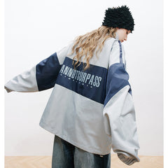 Unisex Jacket Vintage Color Matching Sports Jacket Men's and Women's Spring and Autumn Models Coat