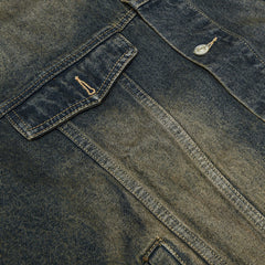 Unisex Jacket Vintage Loose Washed-out Lapel Overalls Men's Denim Jacket