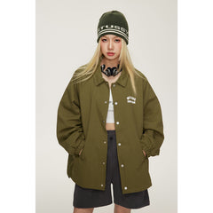 Unisex Jacket Overalls Men's and Women's Loose Lapels Coach Jacket