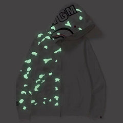 Bathing Ape Ape Head Camouflage Stitching Sweatshirt Hooded Zipper Fleece Jacket