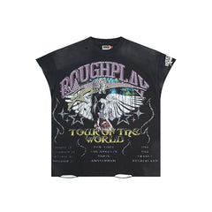 Rough Play T Shirts RoughPlay Tour Sleeveless Street Holes Diamonds