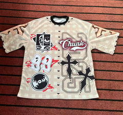 Street T Shirts Washed Old Oversize Hip Hop Skateboard Anime Print Short Sleeve