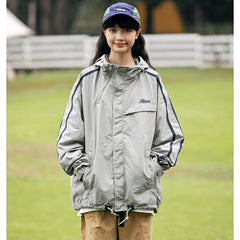 Unisex Jacket Casual Hooded Coat Men and Women Loose Jacket