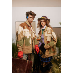 Unisex Jacket Retro Spring and Autumn Coat Loose Camouflage Jacket