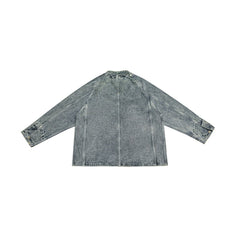 Unisex Jacket Vintage Loose Washed-out Four-Bag Workwear Denim Jacket