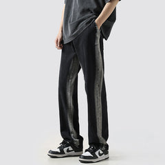 Men Jeans Straight Jeans Men's Autumn Loose Distressed Wide-Leg Pants