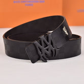 Amiri Belt Black checkered pattern Golden deer logo