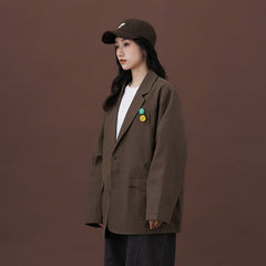 Unisex Jacket Retro Loose Casual Blazer