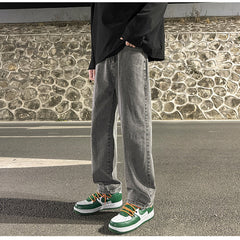 Men Jeans Loose Wide Leg Pants Spring Straight-Leg Trousers Men