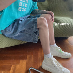 Men Jeans Denim Shorts Summer Loose Big Pants