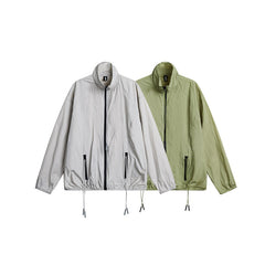 Unisex Jacket Vintage Sports Jacket Men and Women Stand Collar Sun Protective Clothes Coat