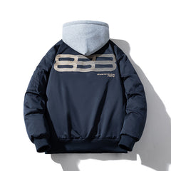 Mens Vintage Jackets Student Thickened Jacket Padded Baseball Uniform