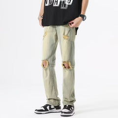 Men Jeans Summer Loose Straight Casual Trousers