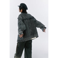 Unisex Jacket Spring and Autumn Denim Jacket Men and Women Loose Overalls