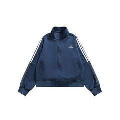 Unisex Jacket Vintage Jacket Loose Short Stand Collar Sports Jacket