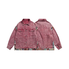 Unisex Jacket Vintage Denim Jacket Loose Lapels Denim Jacket