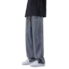 Men Jeans Summer Loose Straight-Leg Wide-Leg Pants Casual Pants