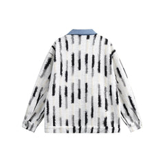Unisex Jacket Loose Striped Stitching Denim Jacket Baggy Coat
