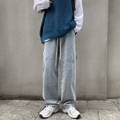 Men Jeans Spring and Autumn Jeans Men's Business Shirt Straight-Leg Pants Loose Wide Leg Pants
