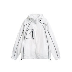 Unisex Jacket Retro Hooded Sports Jacket Men's and Women's Loose Jacket Thin Sun Protection Clothing