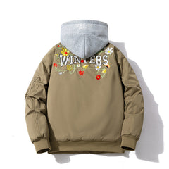 Men Vintage Jackets Thickened baseball jersey Simple embroidery Couple trendy stand-up collar jacket