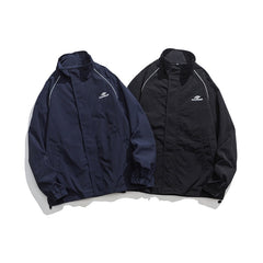 Unisex Jacket Vintage Stand Collar Sports Jacket Spring and Autumn Coat