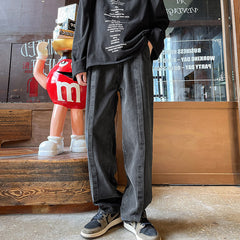Men Jeans Fall Baggy Straight Trousers Wide Leg Trousers