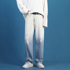 Men Jeans Summer Loose Straight Wide Leg Couple Casual Pants