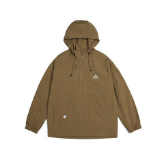 Unisex Jacket Retro Hooded Shell Jacket Men's and Women's Coats Half Zipper Functional Jacket