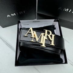 Amiri Belt Lychee Pattern Men's Fashion Neutral belt casual with jeans shipped with box