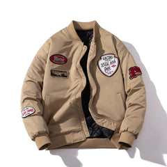 Men Vintage Jackets Vintage Towel Fleece Embroidered Jacket Padded Baseball Suit Flight Suit