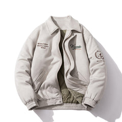 Mens Vintage Jackets Lapel Baseball Jacket Ruffian Padded Jacket