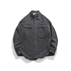 Unisex Jacket Loose Multi-Pocket Workwear Jacket