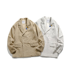 Unisex Jacket Double Breasted Corduroy Suit Casual Jacket