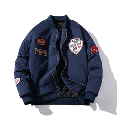 Men Vintage Jackets Vintage Towel Fleece Embroidered Jacket Padded Baseball Suit Flight Suit