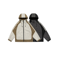 Unisex Jacket Vintage Color Matching Shell Jacket Jacket