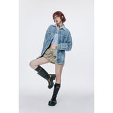 Unisex Jacket Vintage Wash Denim Coat Men's and Women's Loose Denim Jacket