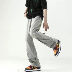 Men Jeans Loose Jeans Summer Oversize Skinny Wide-Leg Straight Pants