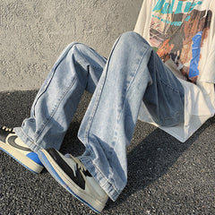 Men Jeans Washed Jeans Men Spring/Summer Straight-Leg Pants