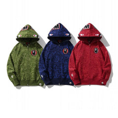 Bathing Ape Hoodie Camouflage Shark Head Zipper