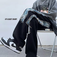 Men Jeans Oversize White Jeans plus Size Straight-Leg Trousers