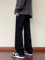 Men Jeans Spring and Autumn Straight-Leg Pants Loose Flared Trousers